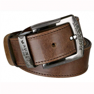 Opasok džínsový 4 cm MAGNUM hnedý štepovaný