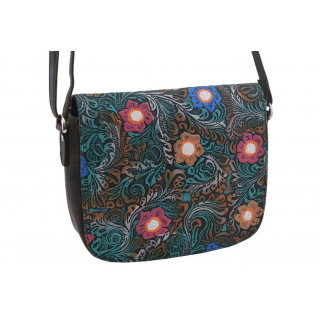 Zelená kožená kabelka ručne maľovaná MERCUCIO 