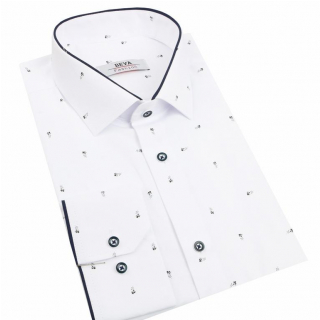 Pánska moderná košeľa s drobným vzorom BEVA Regular 