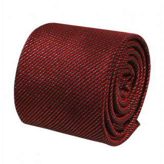 Vínovo-červená kravata ORSI so zlatou niťou 7 cm