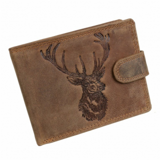 Pánska peňaženka JELEŇ brúsená koža, vonkajšia vnútorná pracka