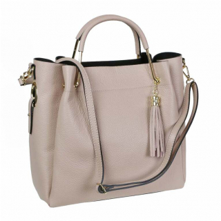 Púdrová kožená kabela s vyberateľným organizérom Made in Italy