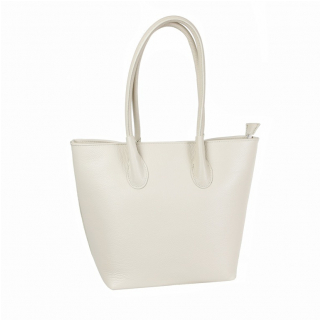 Kožená kabelka Made in Italy slonová kosť