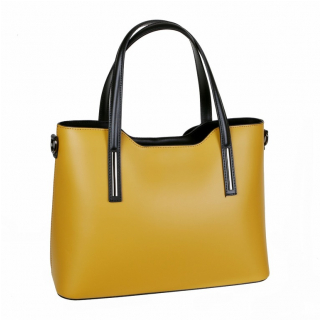 Jantárová kožená kabelka MERCUCIO Made in Italy 