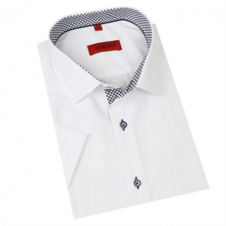 Biela košeľa s krátkym rukávom 80% BA VENERGI klasický strih