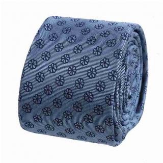 Nevädzovo modrá kravata s tkaným vzorom slim 6 cm ORSI