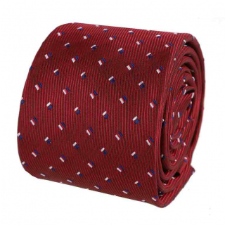 Červená kravata s tkaným vzorom slim 6 cm ORSI