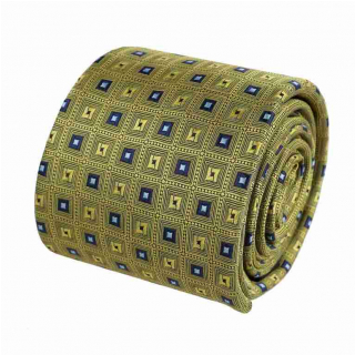 Pánska kravata žltá jantárová 7 cm ORSI 