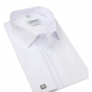 Elegantná biela SLIM košeľa 182-188 cm VENERGI predĺžený rukáv
