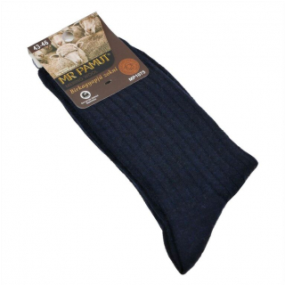 Hrejivé ponožky MR PAMUT s vlnou, modré navy 39-42