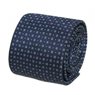 Modrá námornícka SLIM kravata s jemným vzorom ORSI 6 cm