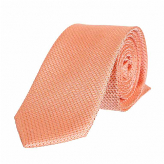 Trendová lososová kravata s jemným vzorom ORSI SLIM 6 cm