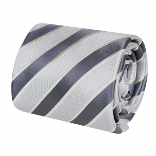 Elegantná biznis kravata s tkanými zlatistými prúžkami 8 cm