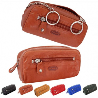 Priestranná kožená kľúčenka BRANCO 12x7x3 cm