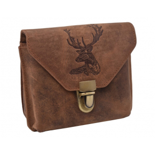 Kožené puzdro na opasok 12x15x6 cm motív JELEŇ