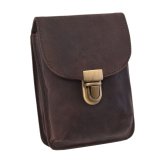 MERCUCIO | Kožené puzdro na opasok hnedé, 2 komory