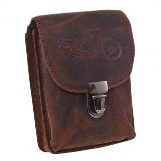 Kožené puzdro na opasok vzor MOTOCYKEL