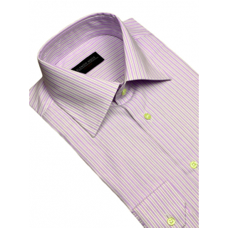 Prúžkovaná bielo-fialová košeľa KLEMON (klasický strih)