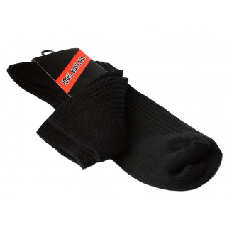 Bavlnené pánske ponožky rebrované, čierne 1 pár