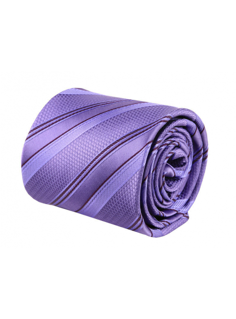 Fialová prúžkovaná kravata 3170 - All4Men.sk