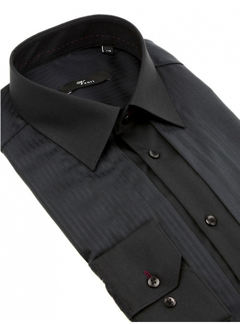 Čierna luxusná bavlnená košeľa VENTI (super slim) - All4Men.sk