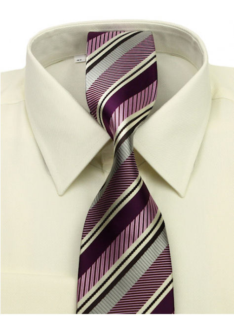 Fialovo-ružová prúžkovaná kravata - All4Men.sk