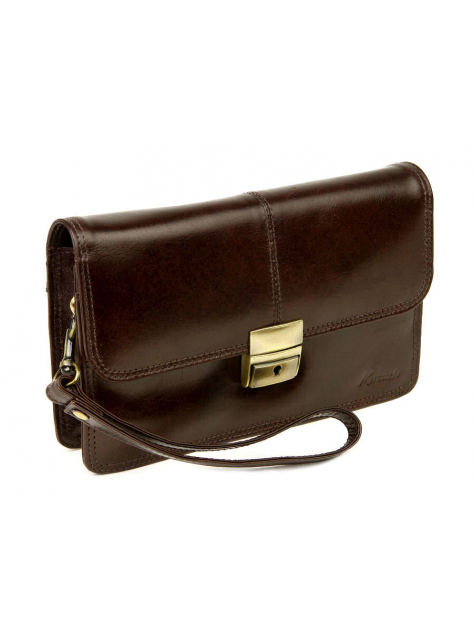 Pánska kožená taška na doklady MERCUCIO - hnedá tmavá - All4Men.sk