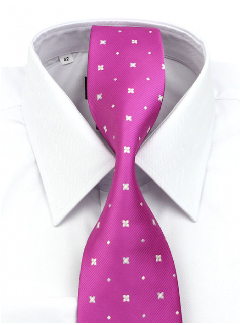 Cyklámenová kravata s drobným vzorom - All4Men.sk