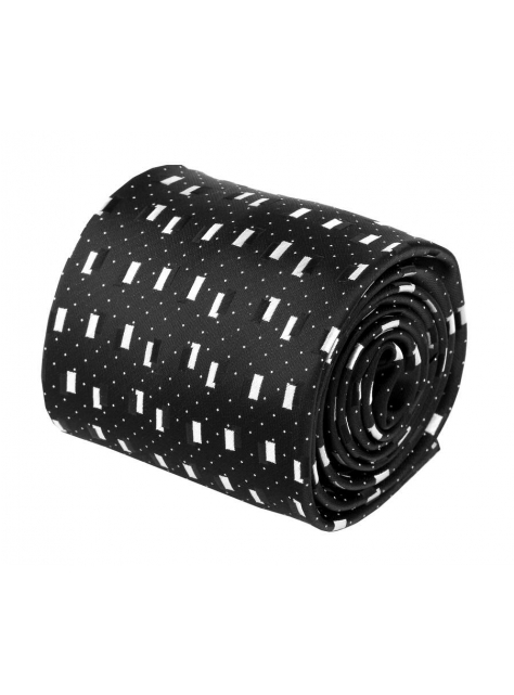 Čierna kravata s bielym vzorom BUSINESS TIES - All4Men.sk