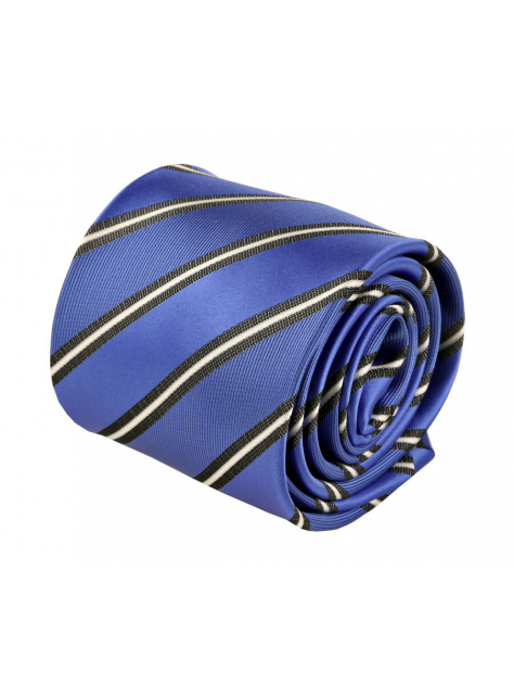 Modrá-parížska kravata s prúžkami 8 cm - All4Men.sk