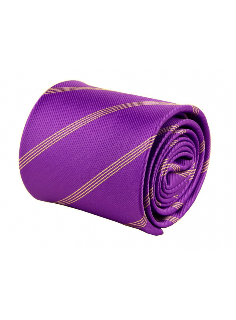 Fialová kravata s prúžkami 8 cm - All4Men.sk