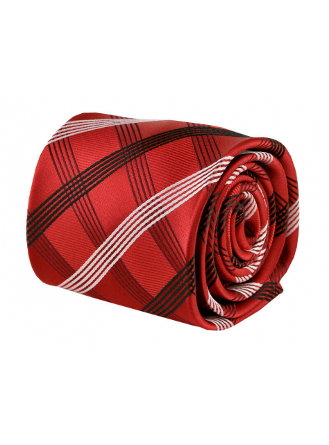 Červená prúžkovaná kravata 3175B - All4Men.sk