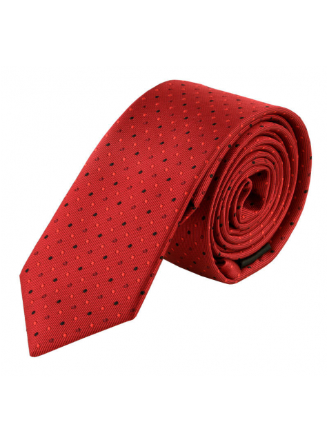 Červená-vínová slim kravata - All4Men.sk