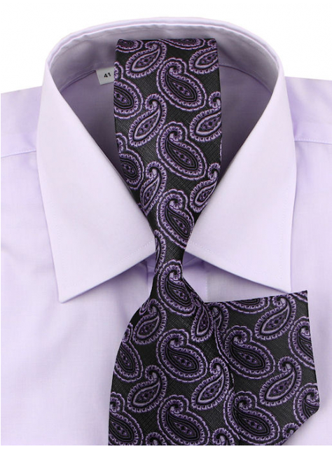 Kravatový set ORSI fialový paisley vzor 8 cm - All4Men.sk