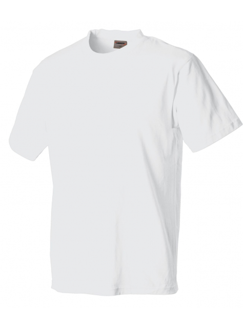 Bavlnené biele pánske tričko LAMBESTE - All4Men.sk