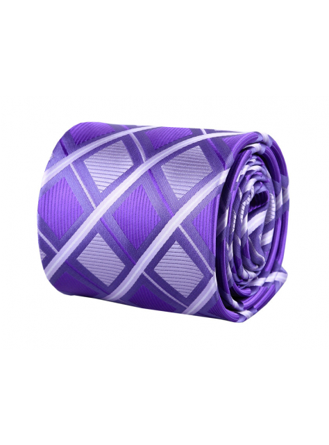 Fialová károvaná kravata - All4Men.sk