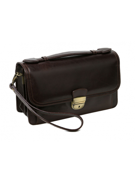 Luxusná pánska taška na doklady HAJN - hnedá tmavá čokoládová - All4Men.sk