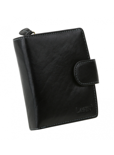 Peňaženka kožená s prackou čierna LAGEN 3807/T - All4Men.sk
