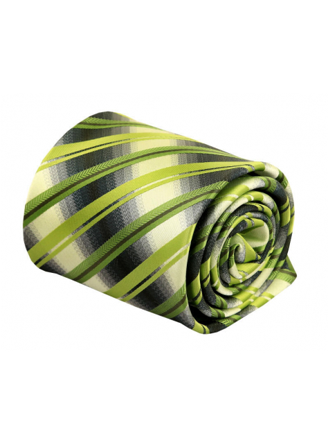 Zeleno-šedo-čierna prúžkovaná kravata NEWSMEN - All4Men.sk
