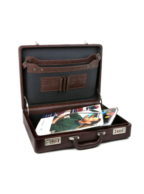 Diplomatický kufrík koženkový hnedý GL01-40 - All4Men.sk