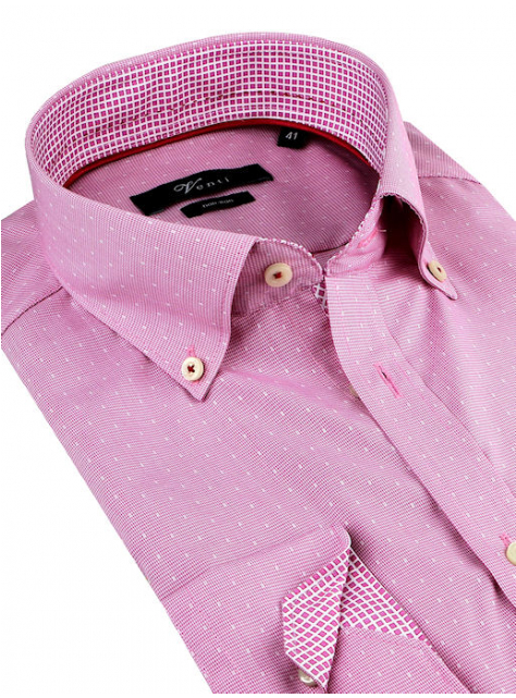 Ružová luxusná biznis košeľa VENTI (super slim) - All4Men.sk