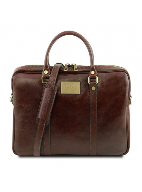 Luxusná kožená taška na notebook PRATO | TUSCANY Marrone - All4Men.sk