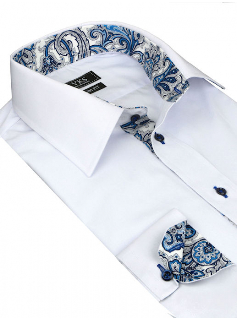 Biela exkluzívna košeľa KLEMON (slim) - All4Men.sk