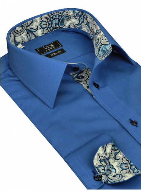 Modrá exkluzívna košeľa KLEMON (slim) - All4Men.sk