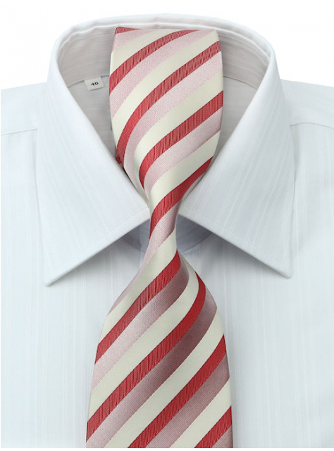Ružovo-smotanová prúžkovaná kravata - All4Men.sk