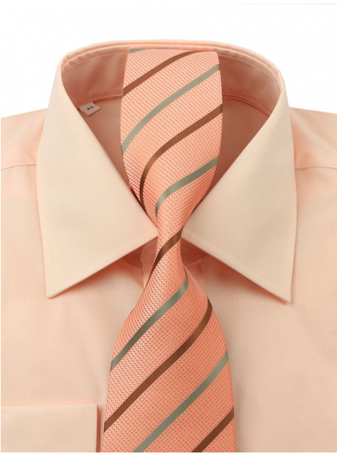 Oranžovo-béžová prúžkovaná kravata - All4Men.sk