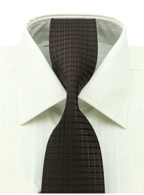 Hnedá kravata s tkaným vzorom 4000-49B - All4Men.sk