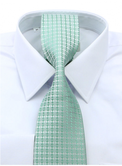 Svetlo-zelená kravata s tkaným vzorom 4000-49D - All4Men.sk