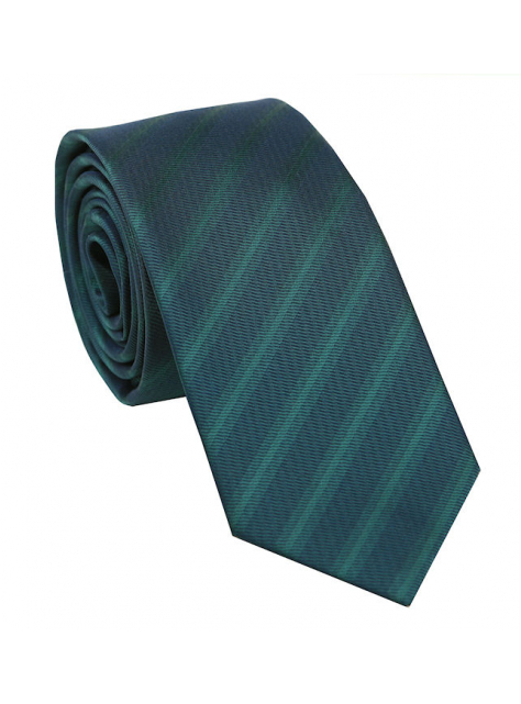 Slim kravata 6 cm zelená tmavá s prúžkami  - All4Men.sk
