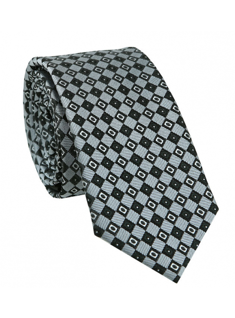 Šedo-čierna slim kravata - All4Men.sk